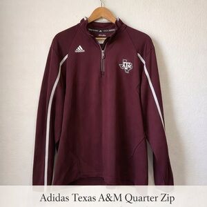 Adidas Climalite Texas A&M Quarter Zip Pullover Size XL Good